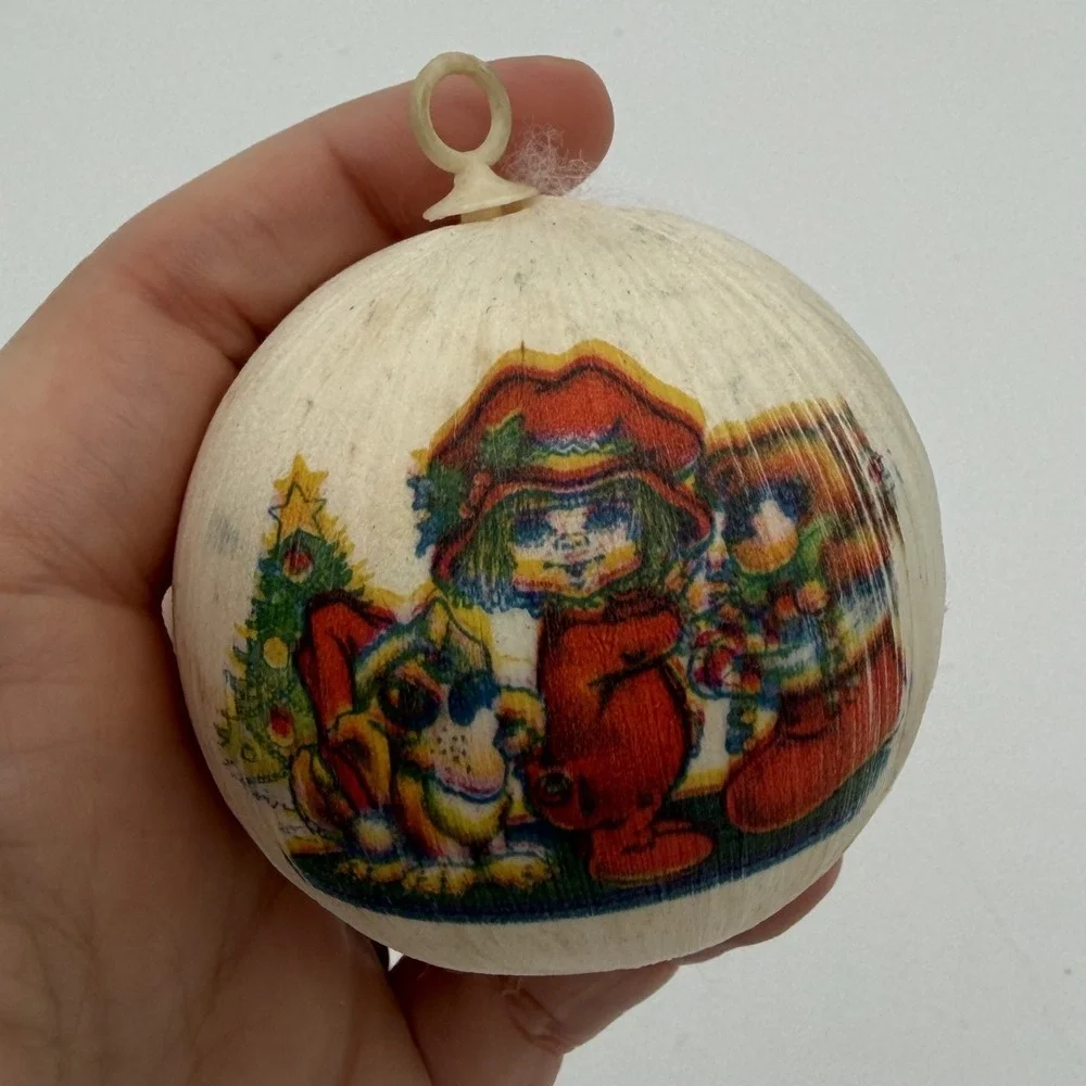 Vintage 1970-1980 Christmas Ornaments Lot of 7 Santa Train Caroling Winter Scene